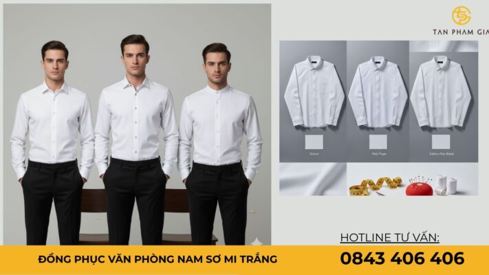 đồng phục văn phòng nam sơ mi trắng