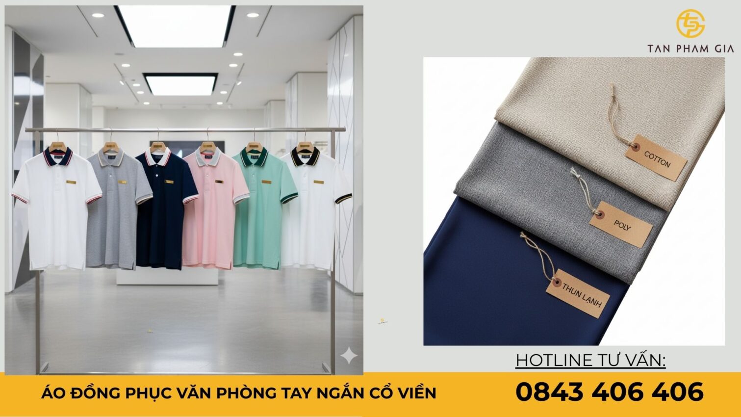 Áo đồng phục văn phòng tay ngắn cổ viền