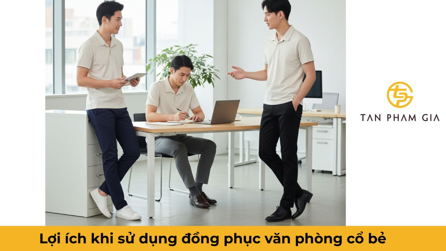 Mẫu áo đồng phục văn phòng công sở cổ bẻ