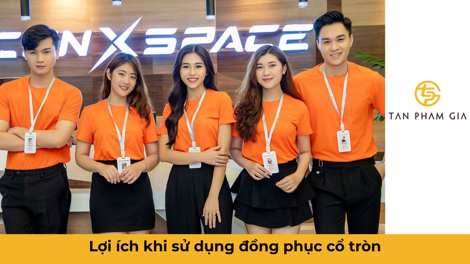 Mẫu áo đồng phục văn phòng công sở cổ tròn