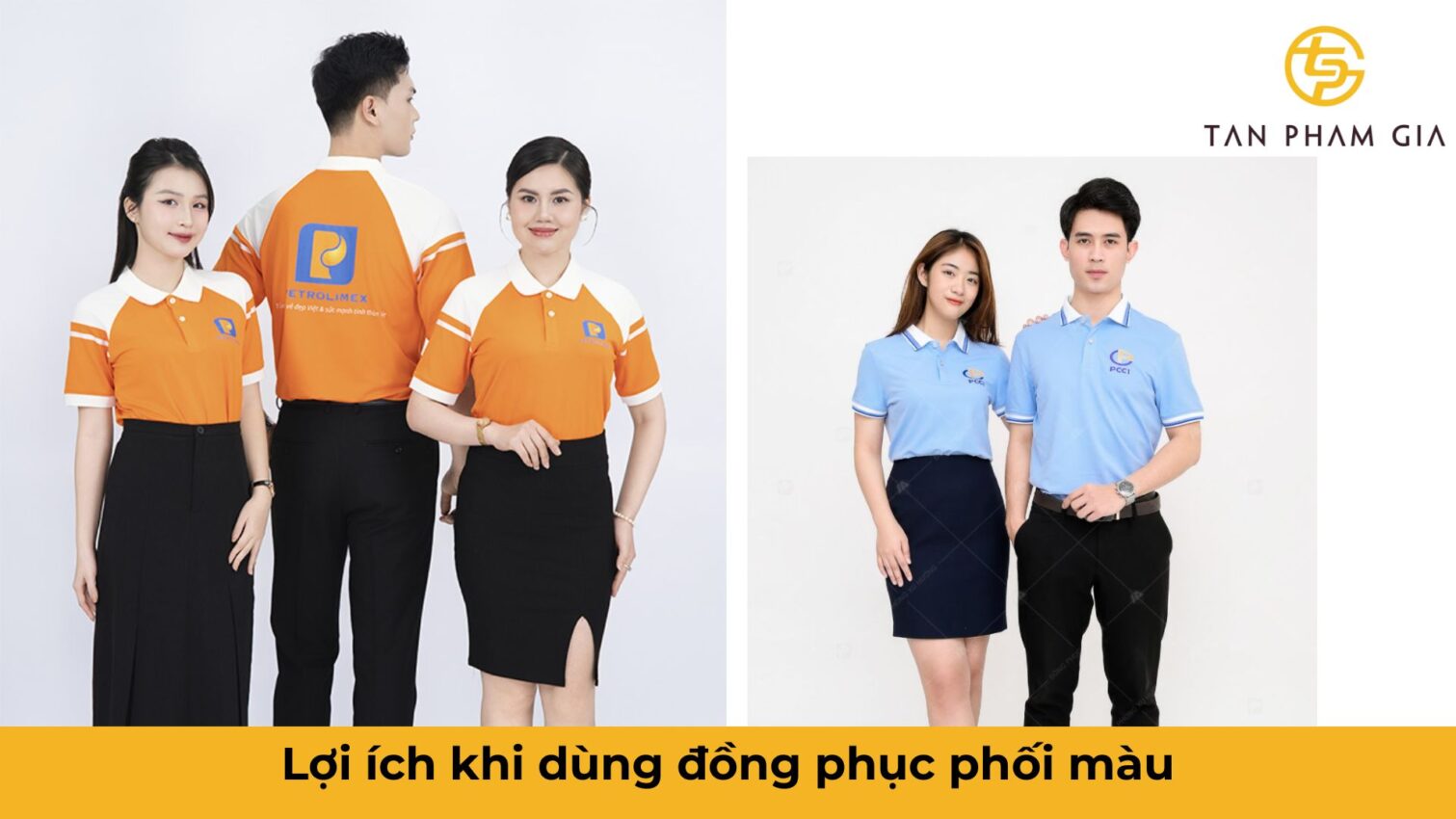 Mẫu áo đồng phục văn phòng công sở phối màu