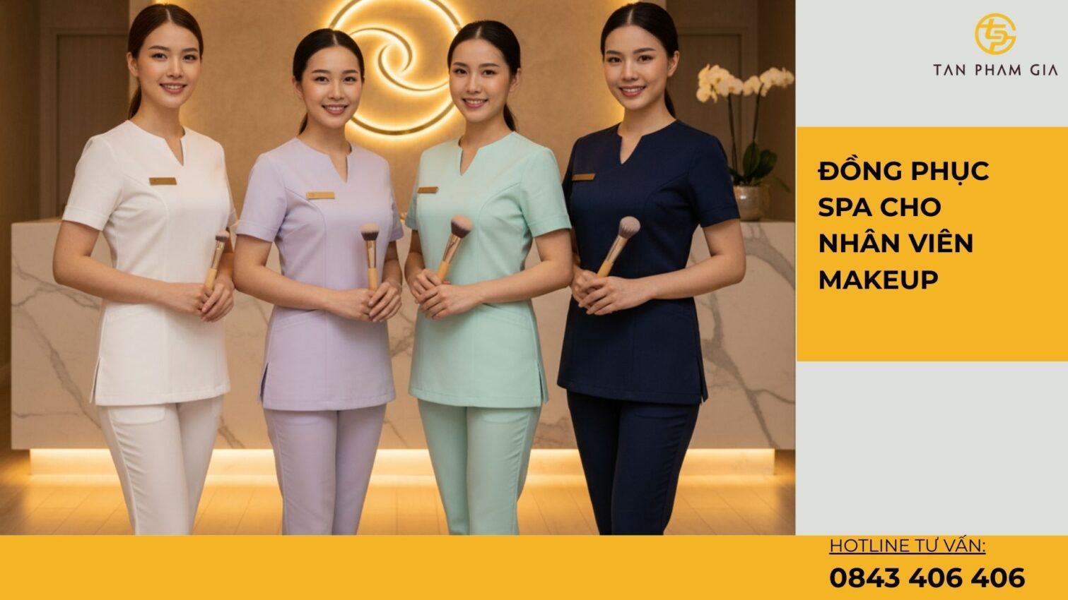 Đồng phục spa cho nhân viên makeup