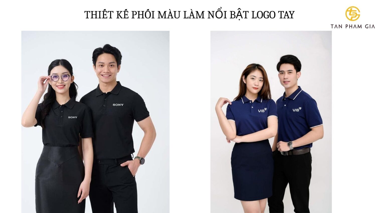 Mẫu áo thun đồng phục in logo tay áo