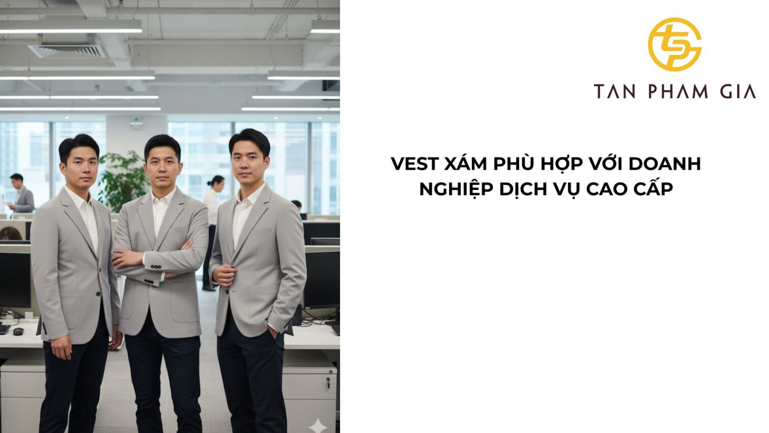 Áo đồng phục văn phòng nam vest xám
