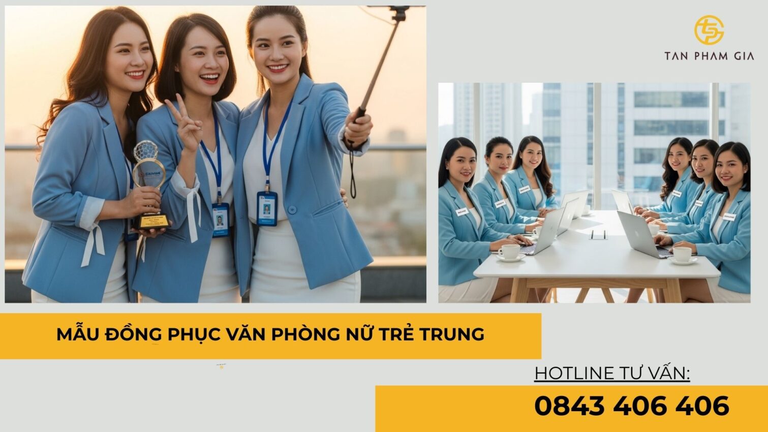 Mẫu đồng phục văn phòng nữ trẻ trung