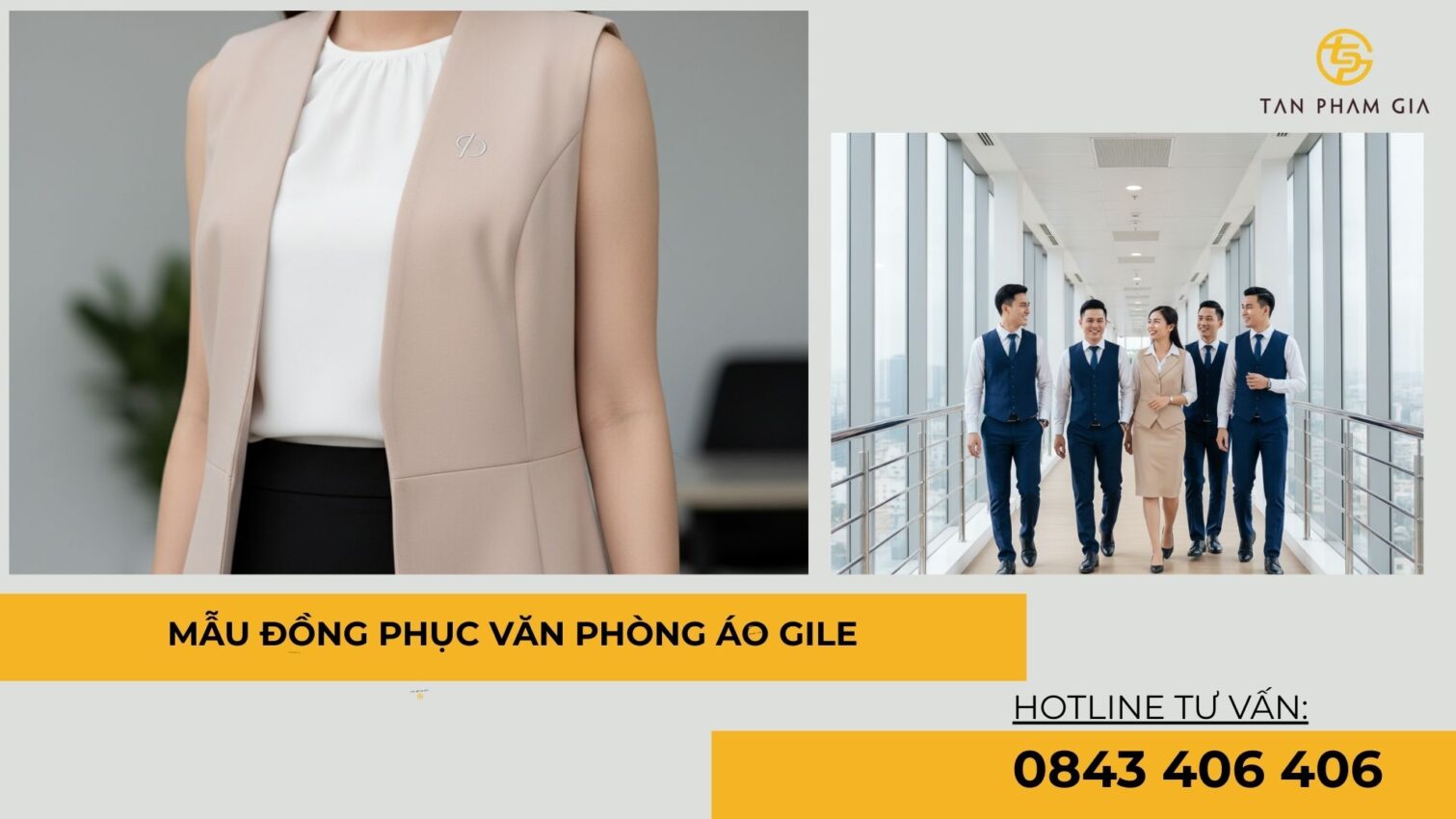 Mẫu đồng phục văn phòng áo gile