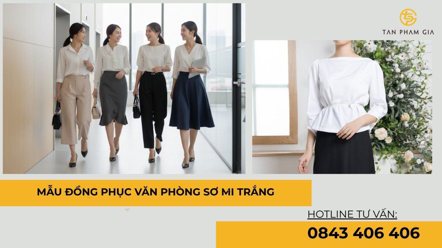 Mẫu đồng phục văn phòng sơ mi trắng