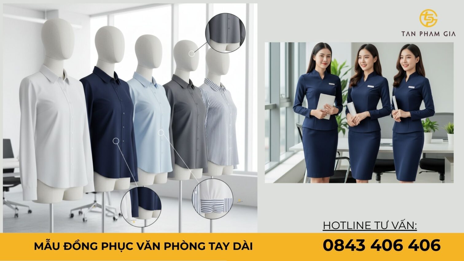 Mẫu đồng phục văn phòng tay dài