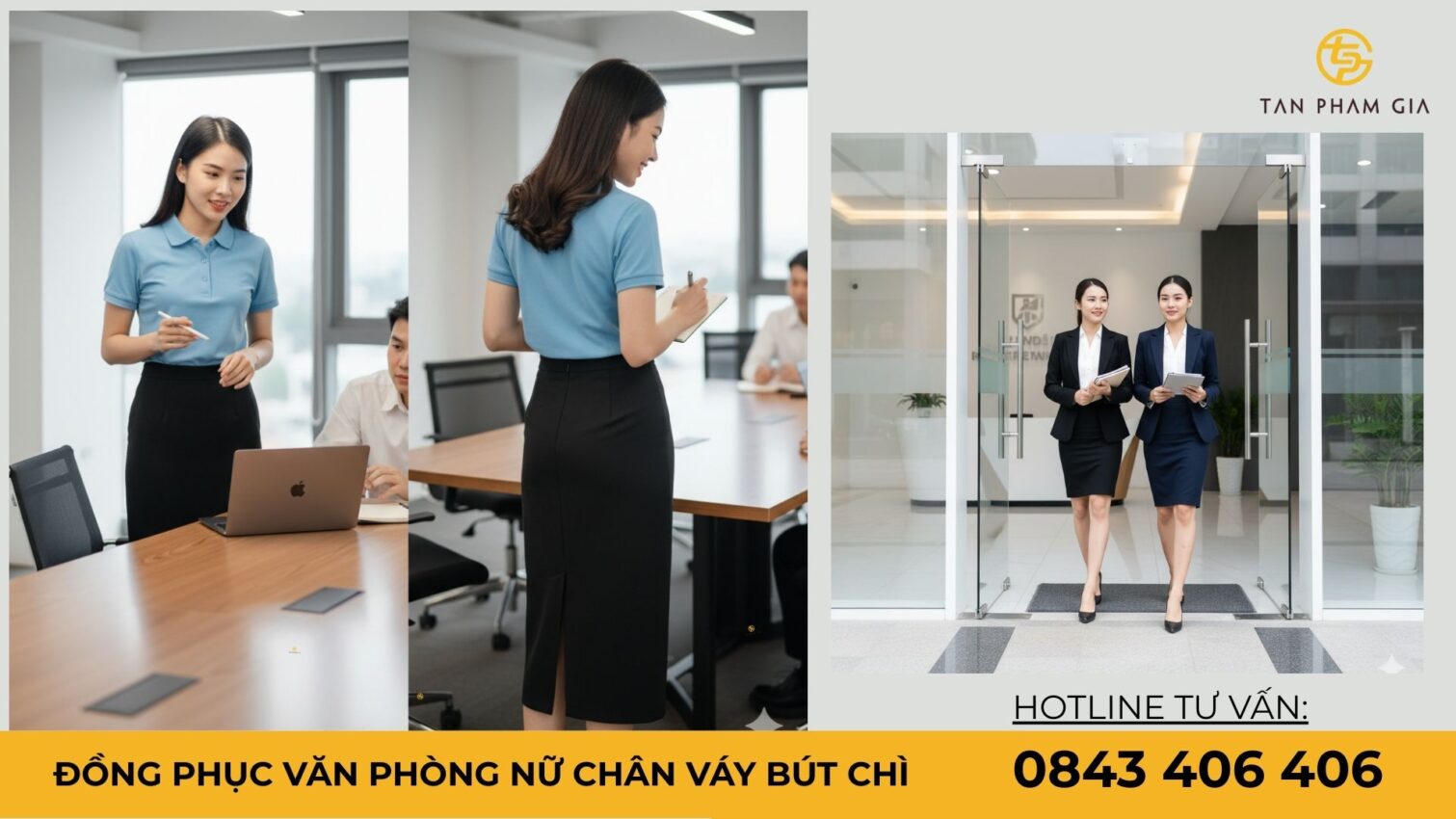 Đồng phục văn phòng nữ chân váy bút chì