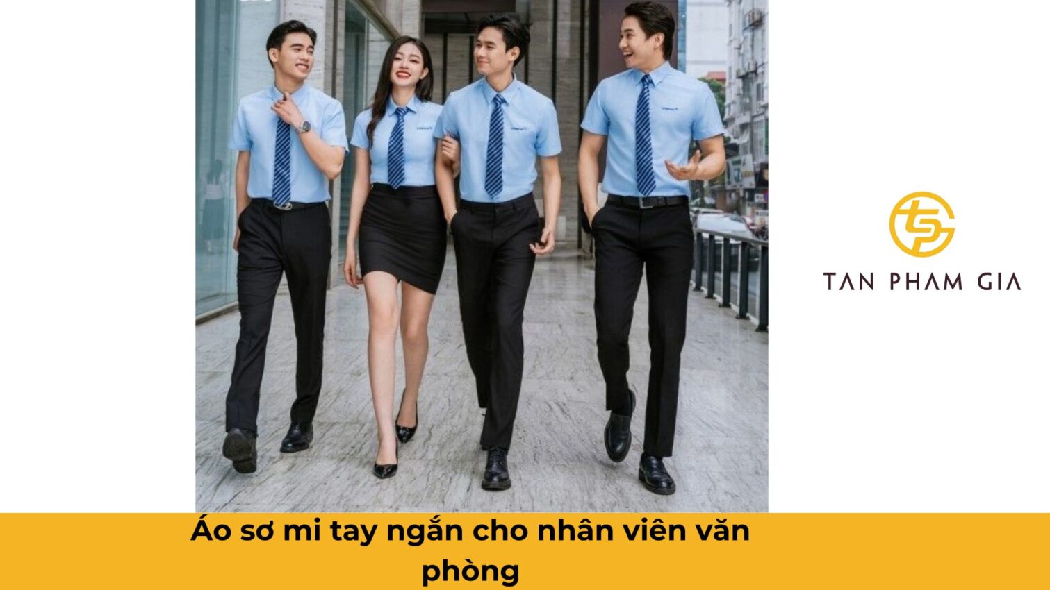 Mẫu áo đồng phục văn phòng công sở tay ngắn