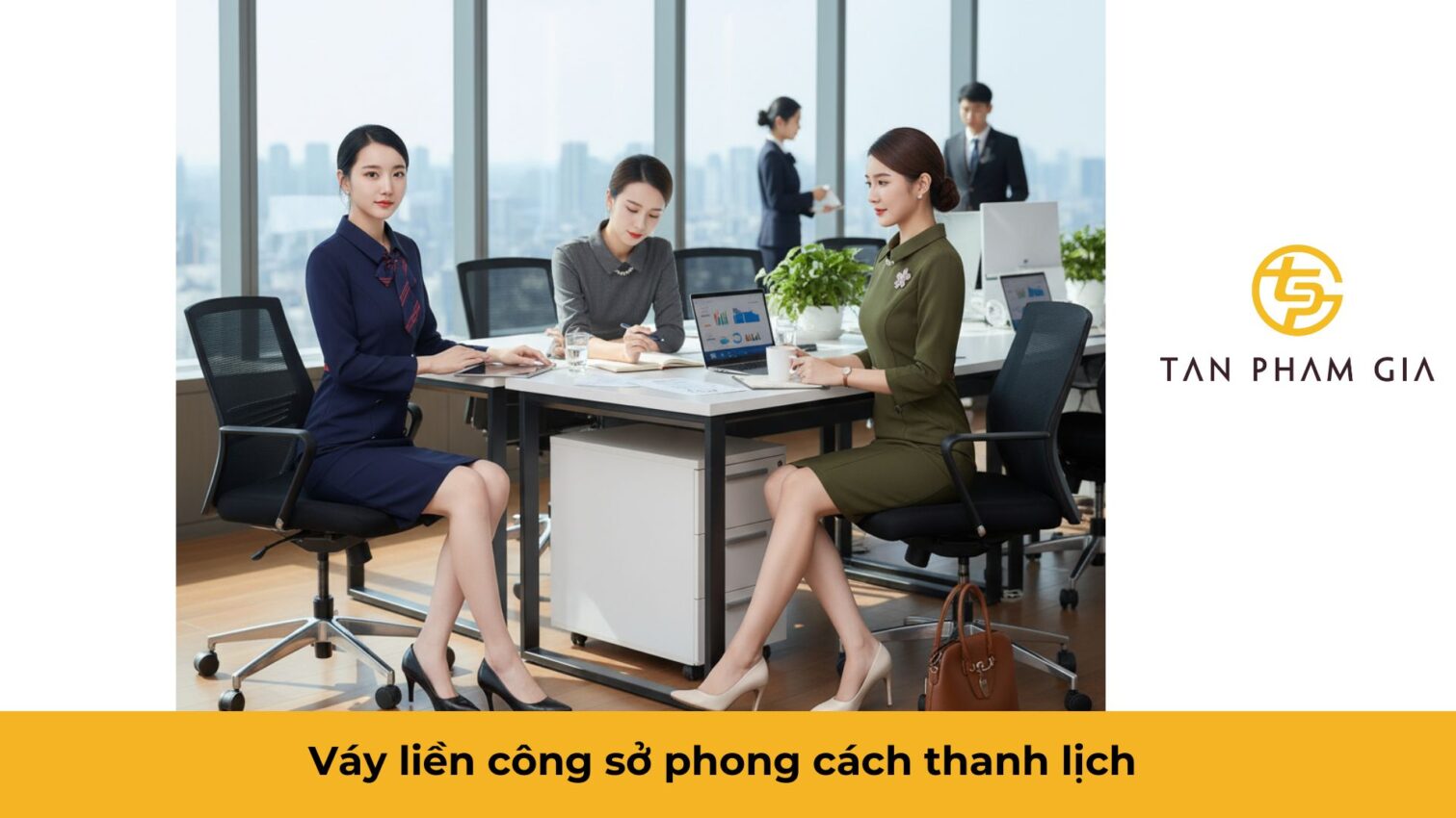 Mẫu áo đồng phục văn phòng công sở váy liền
