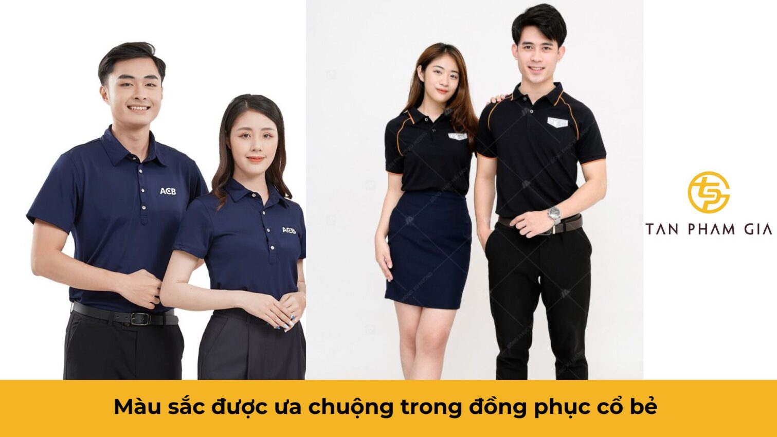 Mẫu áo đồng phục văn phòng công sở cổ bẻ