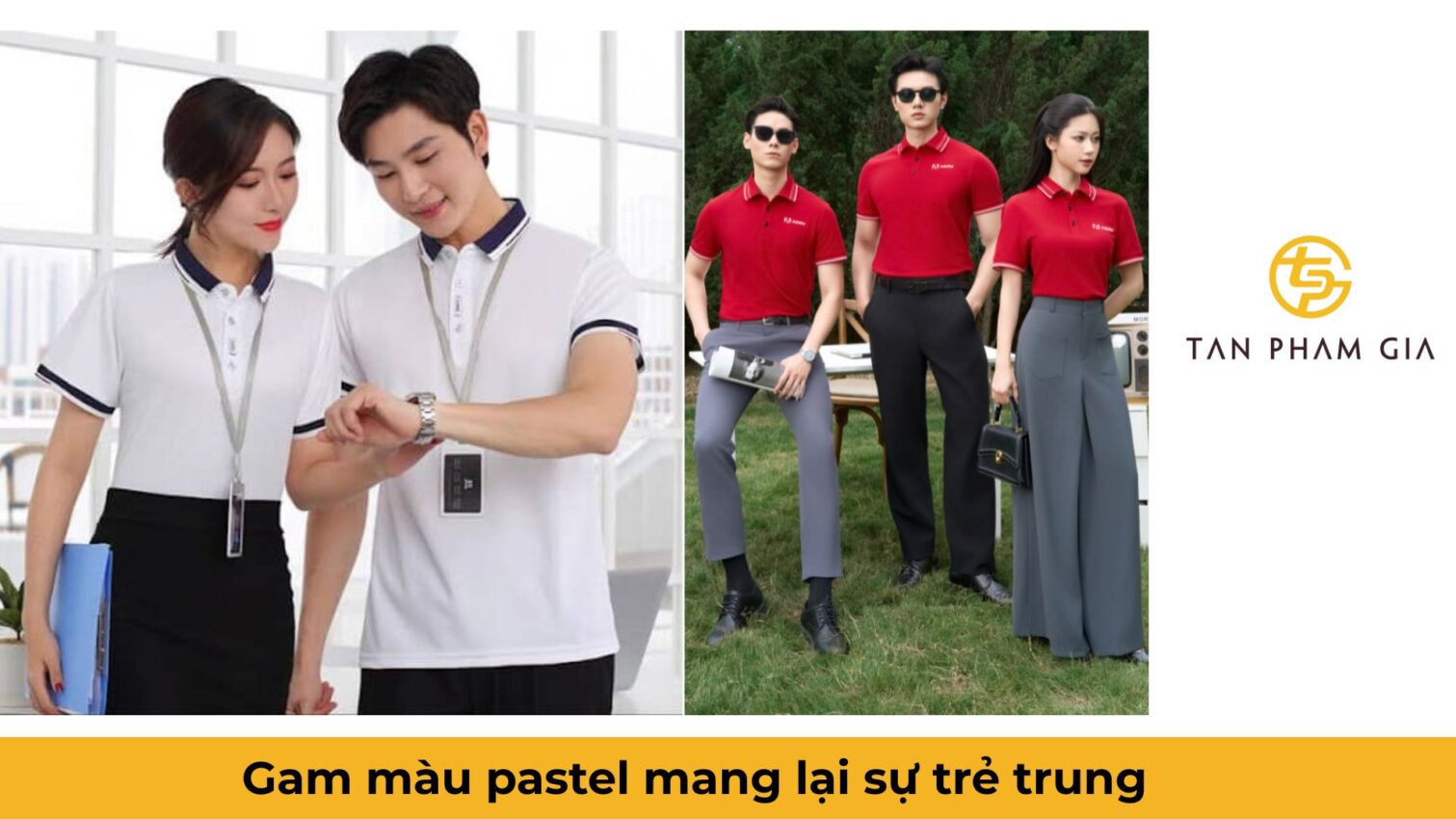Mẫu áo đồng phục văn phòng công sở phối màu