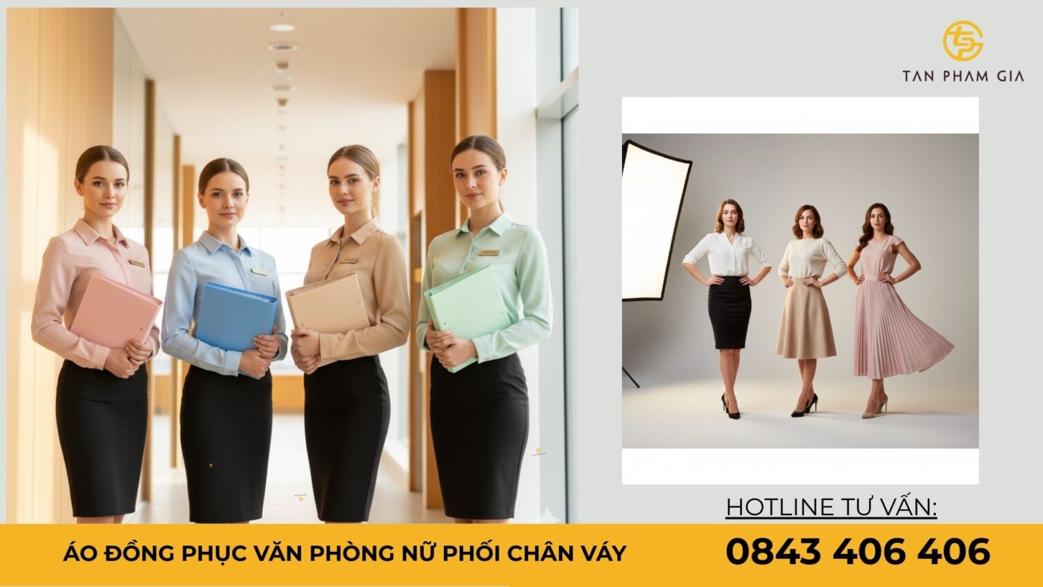 áo đồng phục văn phòng nữ phối chân váy
