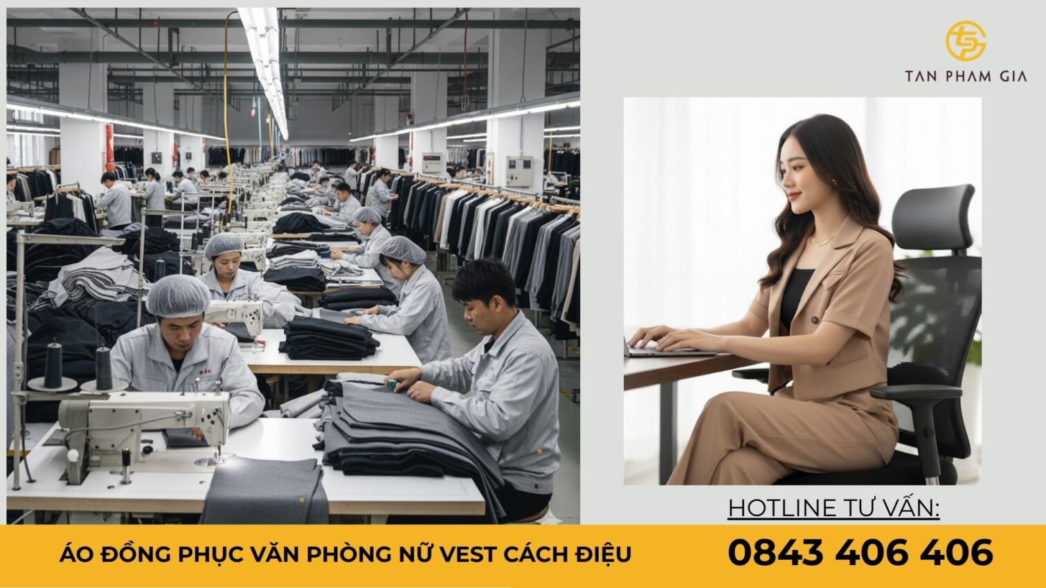 Áo đồng phục văn phòng nữ vest cách điệu