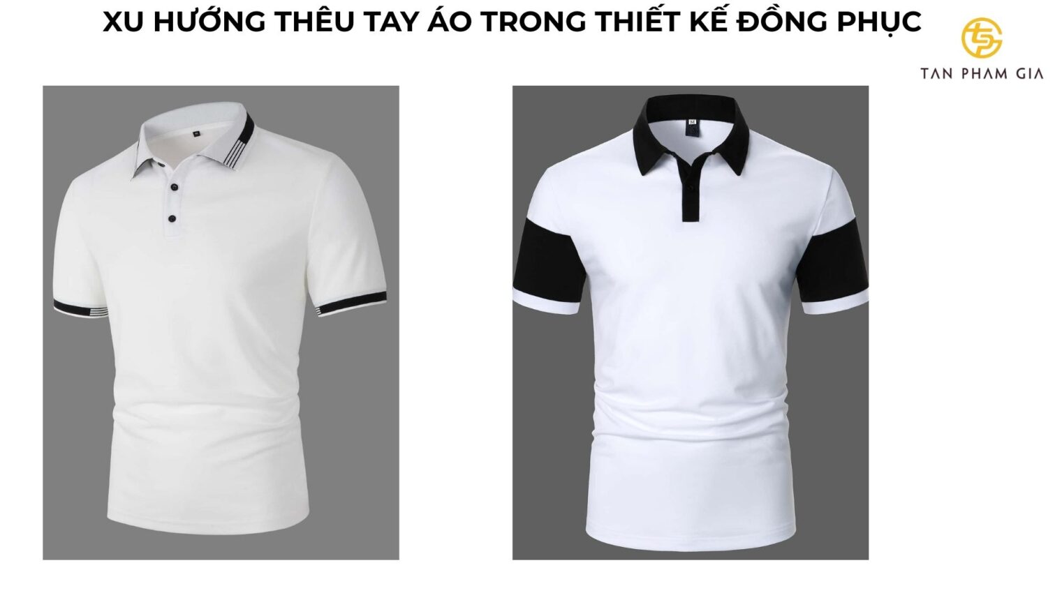 Mẫu áo thun đồng phục thêu tay áo