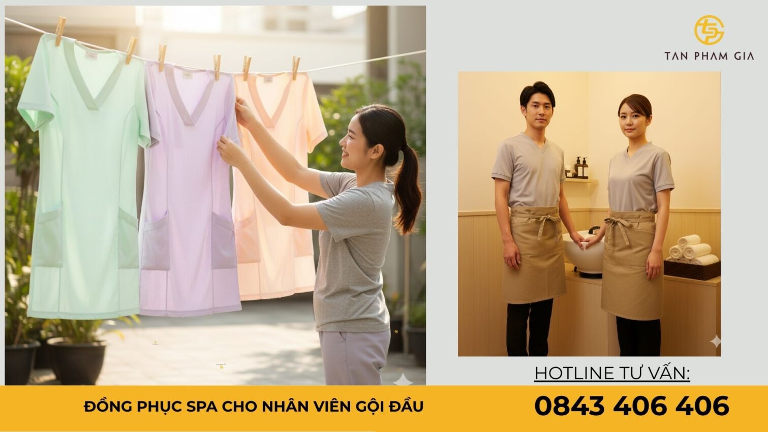 Đồng phục spa cho nhân viên gội đầu