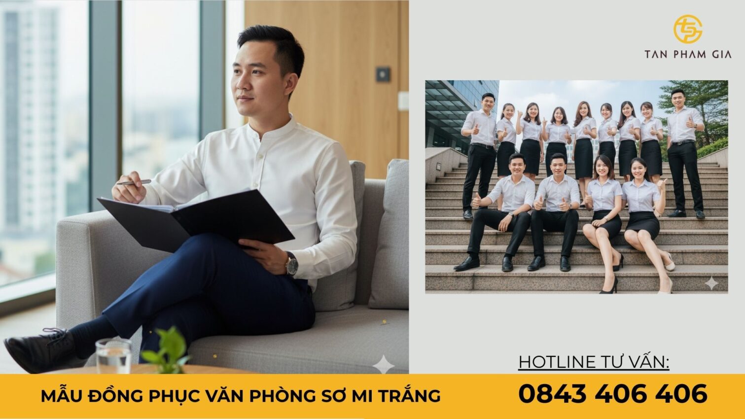 Mẫu đồng phục văn phòng sơ mi trắng