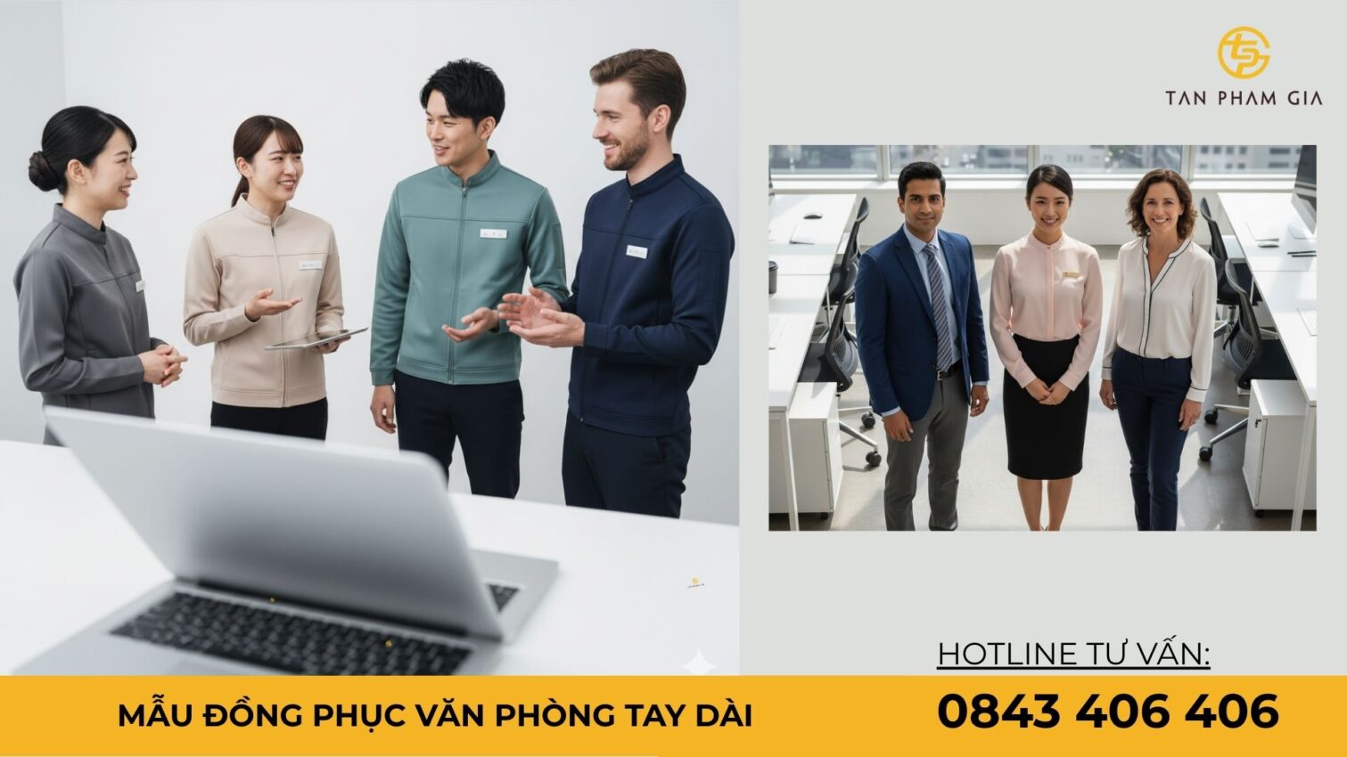 Mẫu đồng phục văn phòng tay dài