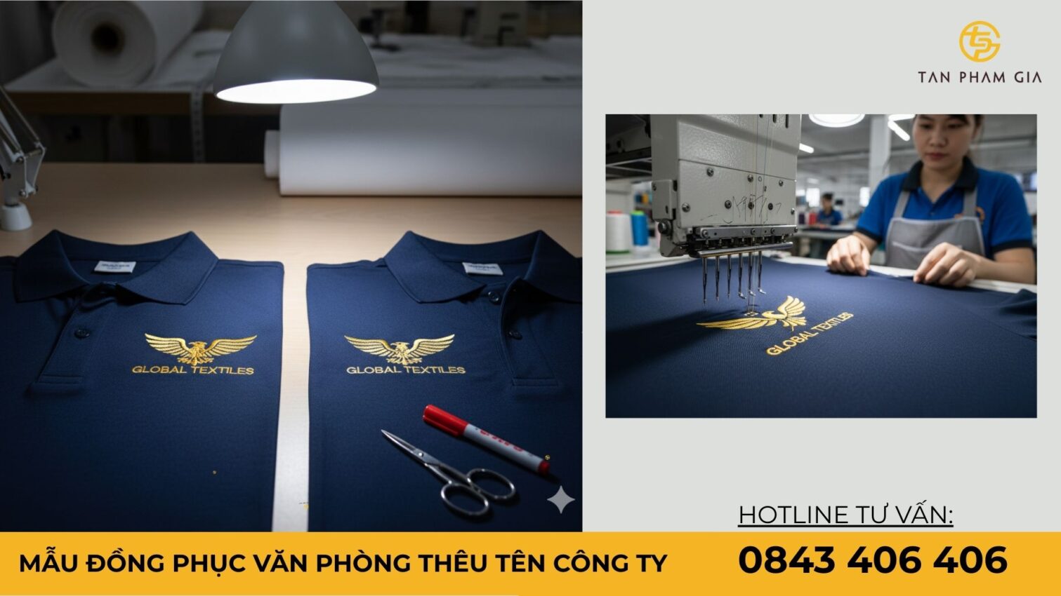 Mẫu đồng phục văn phòng thêu tên công ty