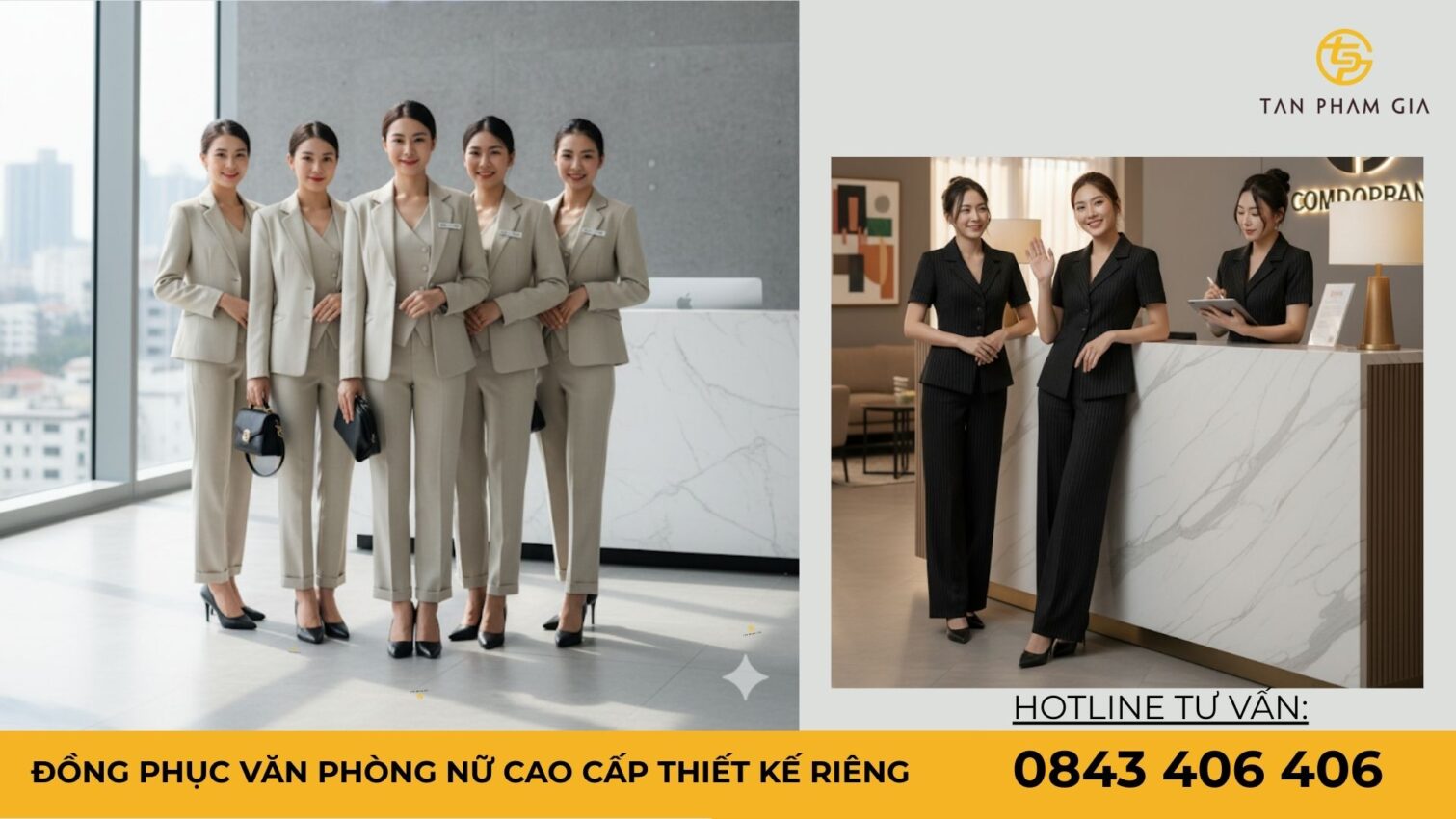 Đồng phục văn phòng nữ cao cấp thiết kế riêng