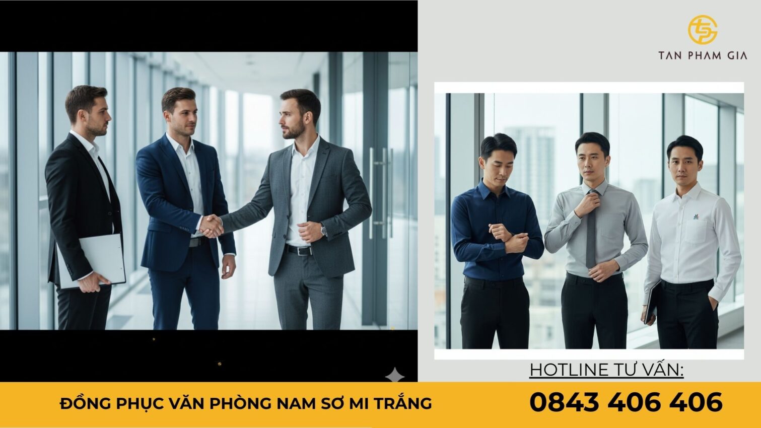 đồng phục văn phòng nam sơ mi trắng