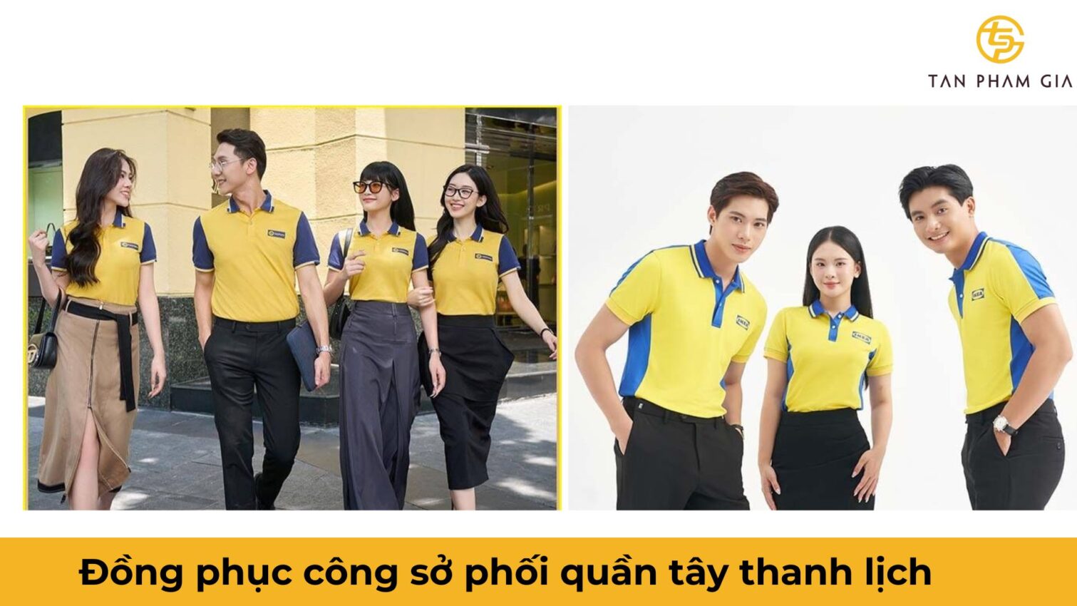 Mẫu áo đồng phục văn phòng công sở trẻ trung
