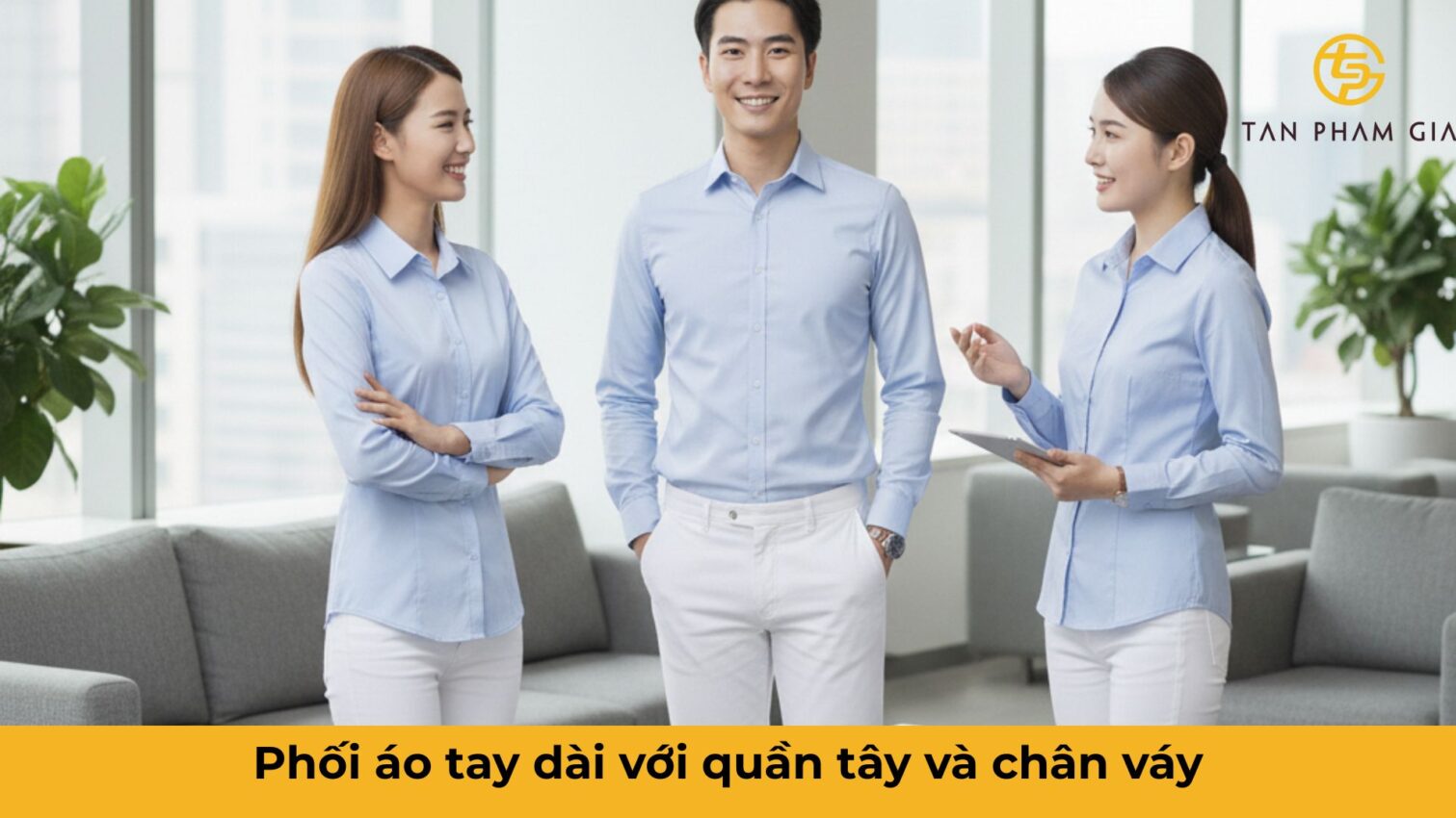 Mẫu áo đồng phục văn phòng công sở tay dài