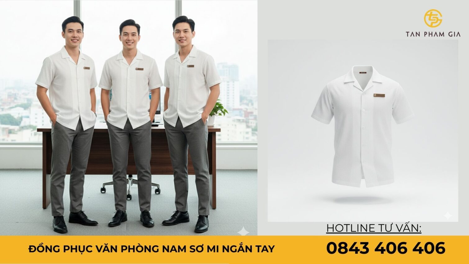 Đồng phục văn phòng nam sơ mi ngắn tay
