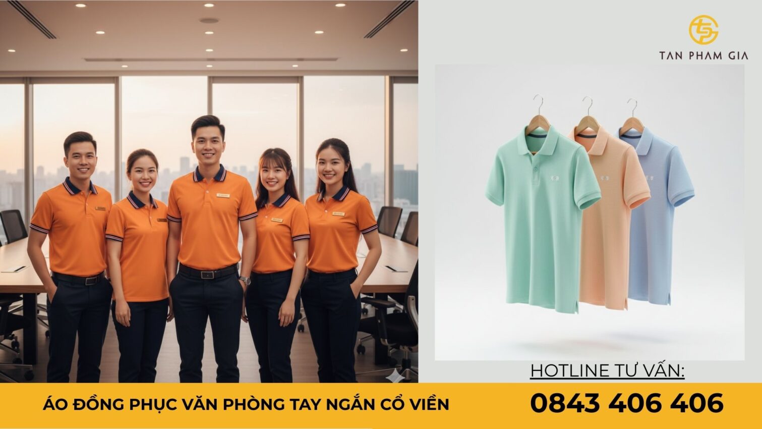Áo đồng phục văn phòng tay ngắn cổ viền