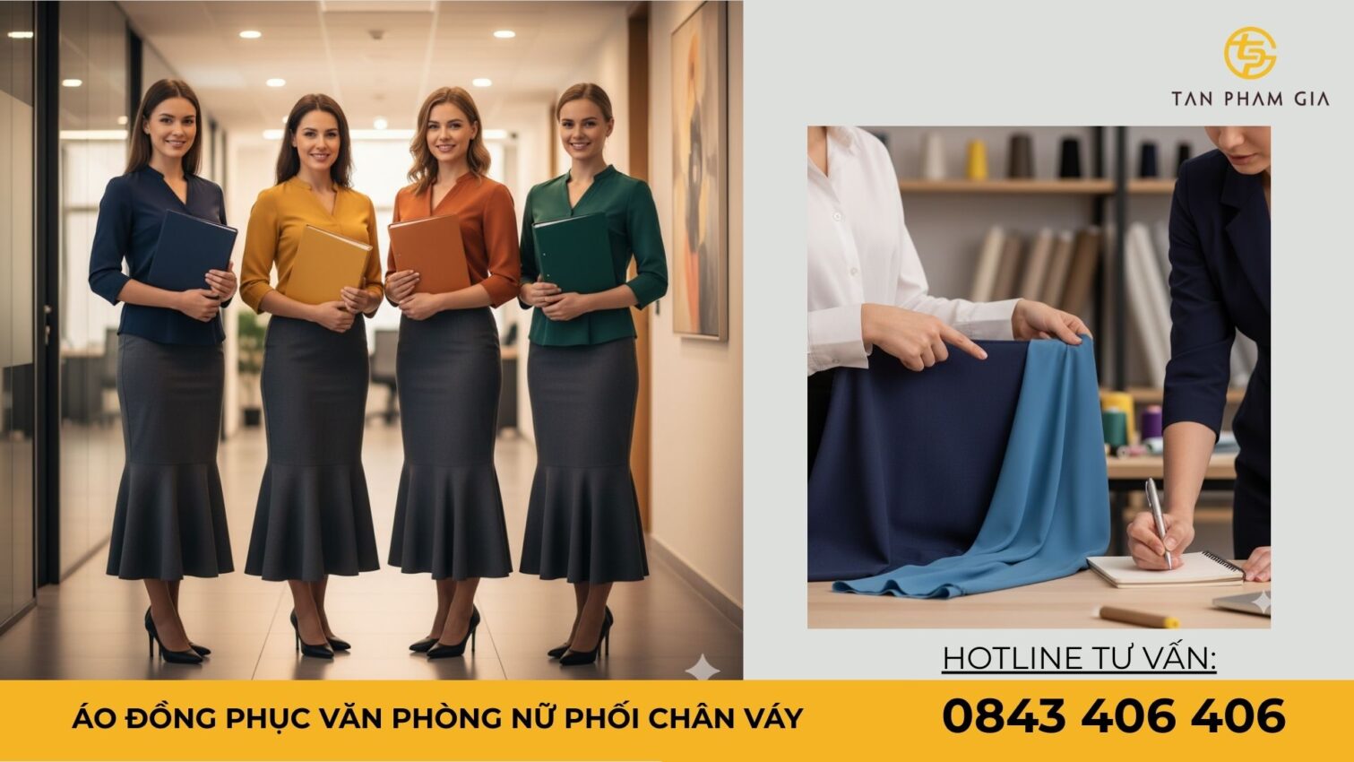 áo đồng phục văn phòng nữ phối chân váy