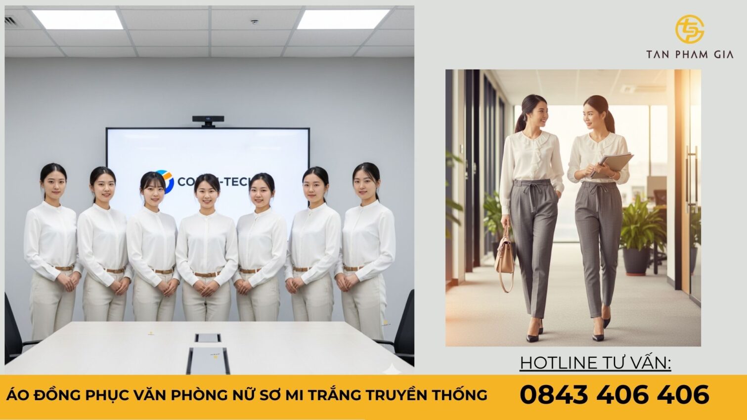 Áo đồng phục văn phòng nữ sơ mi trắng truyền thống