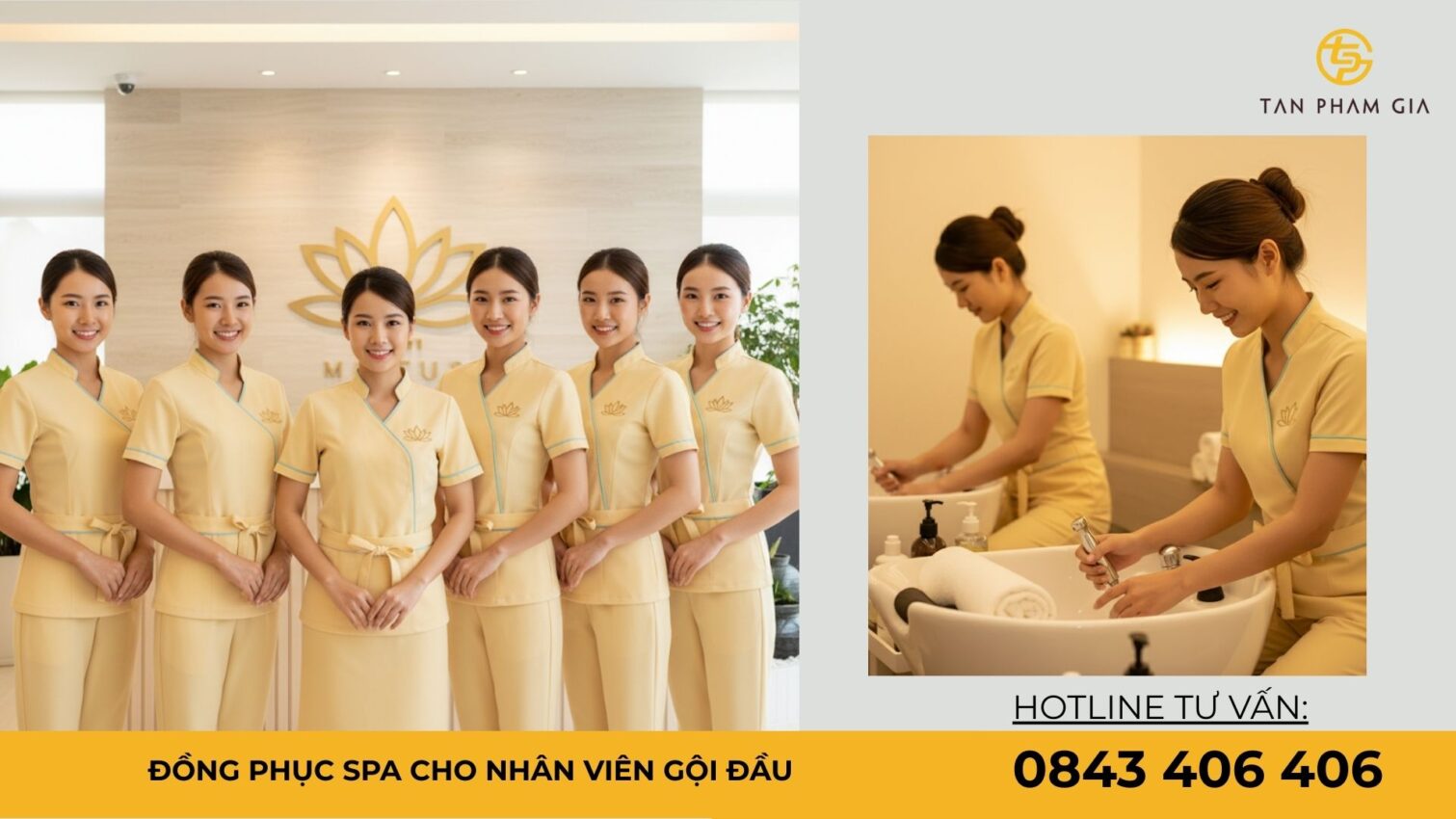 Đồng phục spa cho nhân viên gội đầu