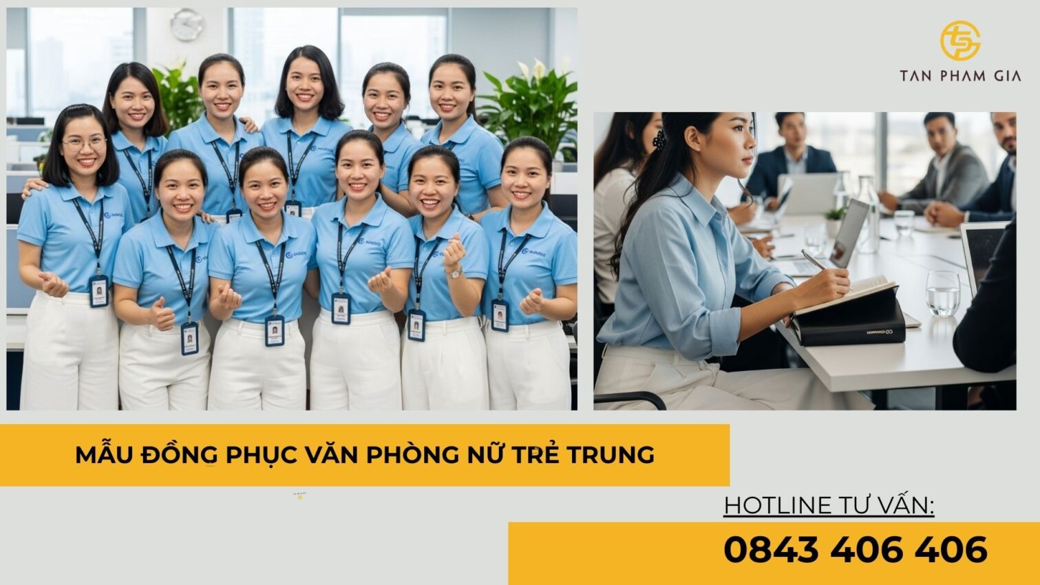 Mẫu đồng phục văn phòng nữ trẻ trung