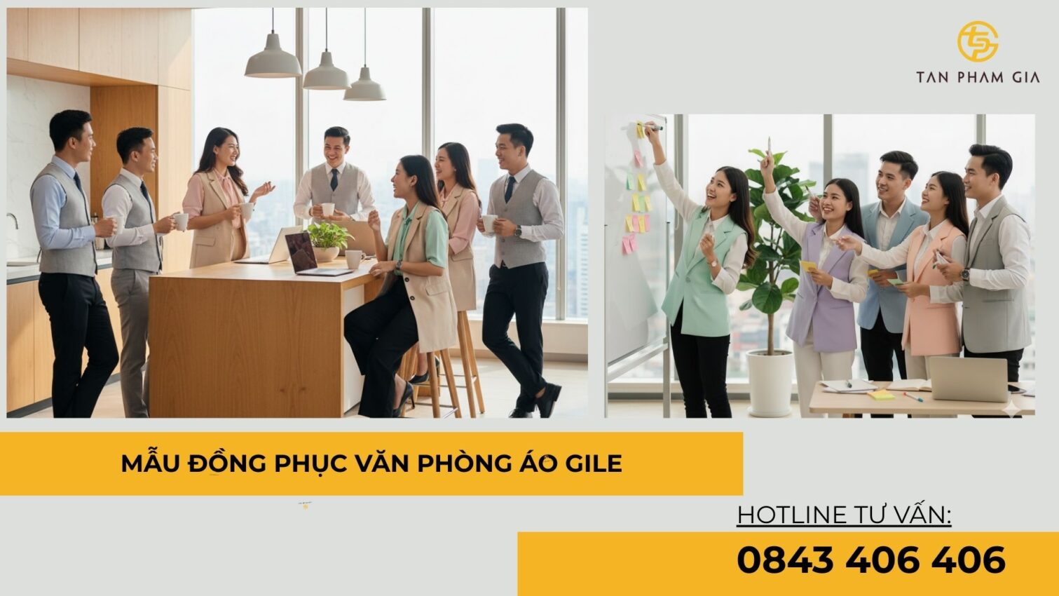 Mẫu đồng phục văn phòng áo gile