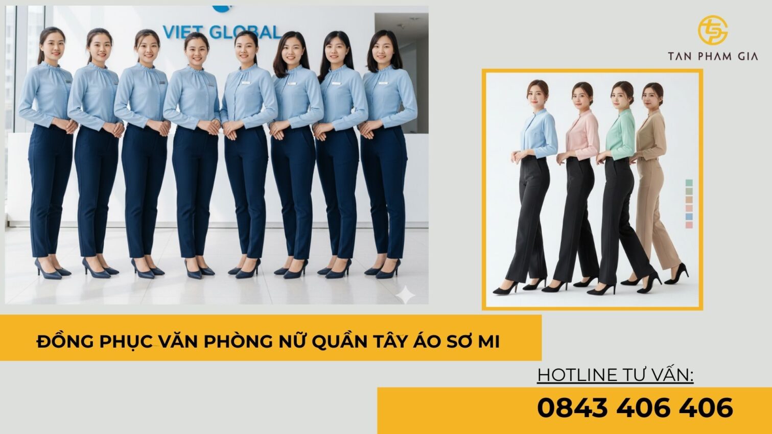 Đồng phục văn phòng nữ quần tây áo sơ mi
