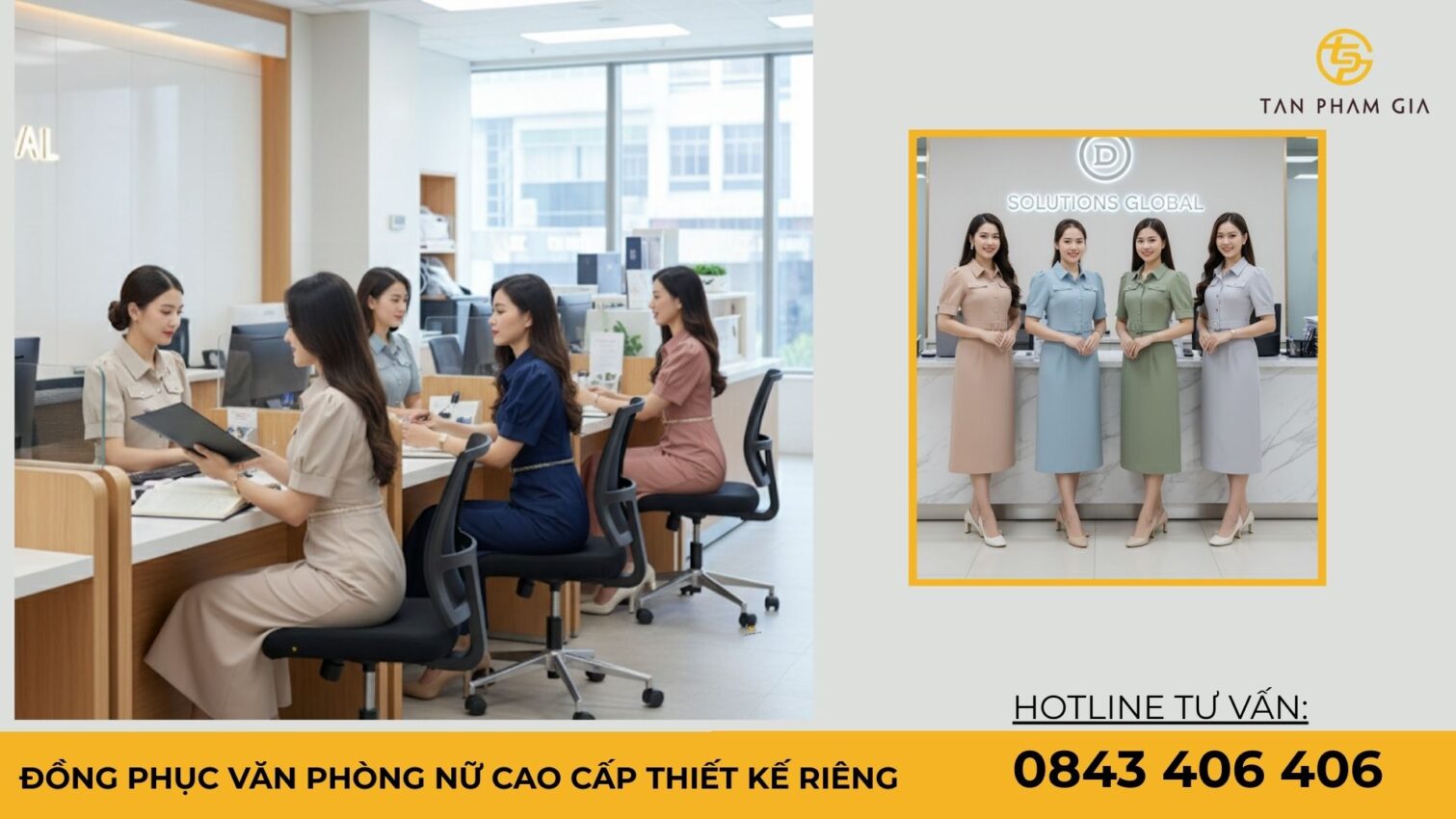 Đồng phục văn phòng nữ cao cấp thiết kế riêng
