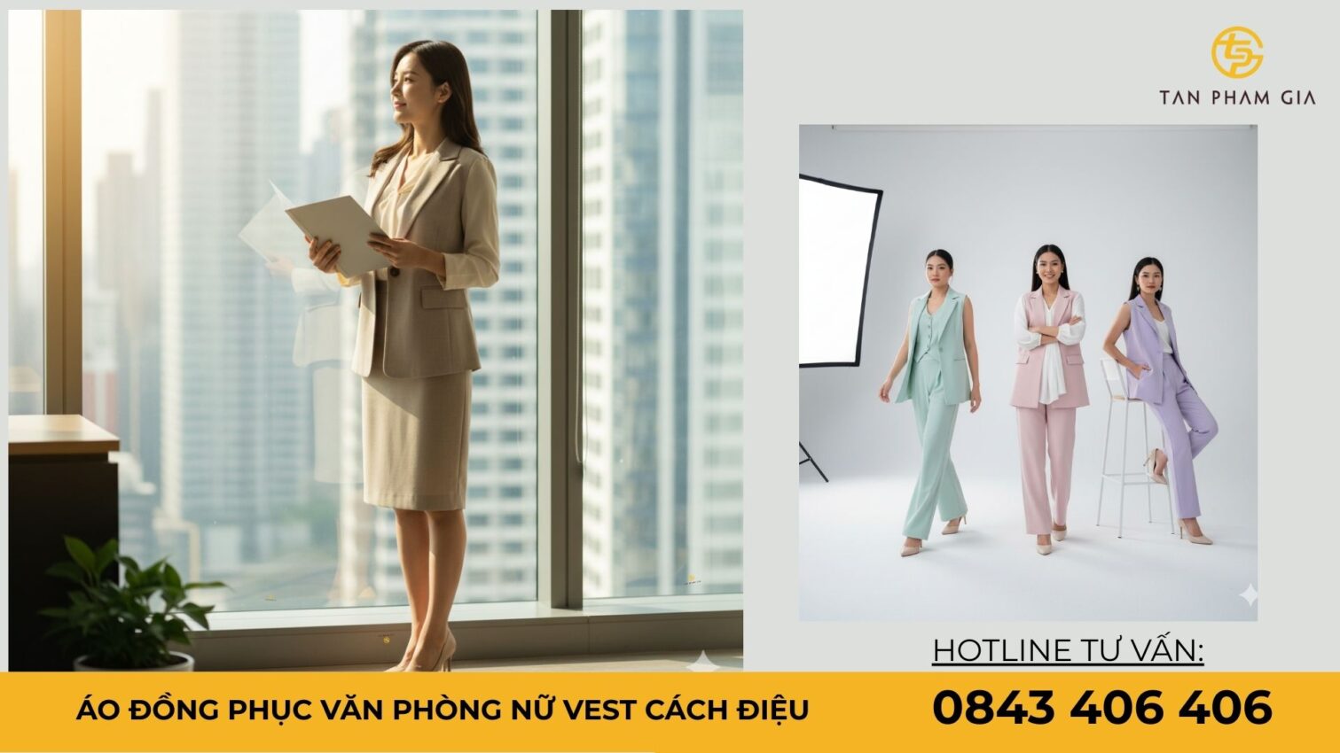 Áo đồng phục văn phòng nữ vest cách điệu