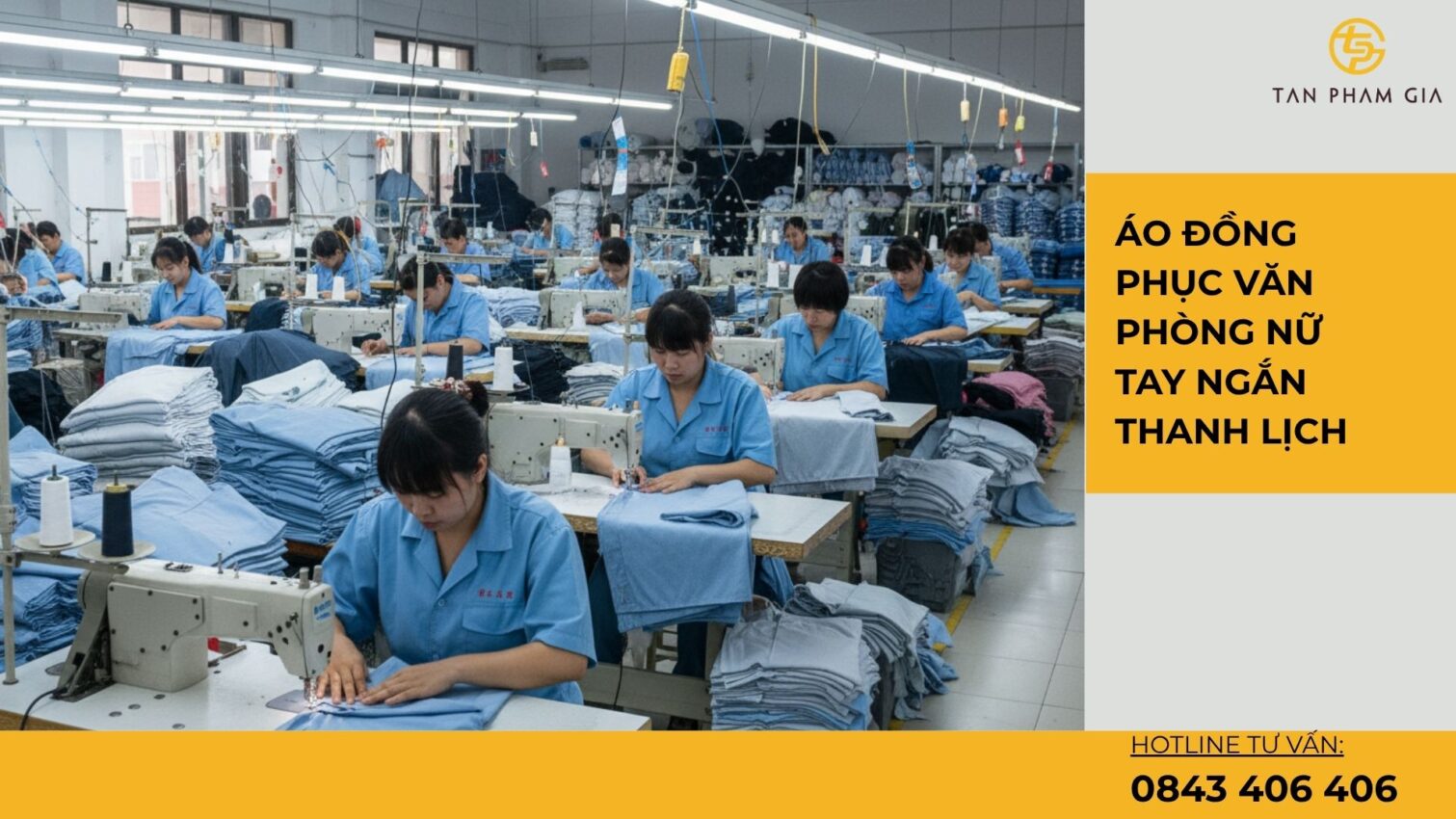 Áo đồng phục văn phòng nữ tay ngắn thanh lịch