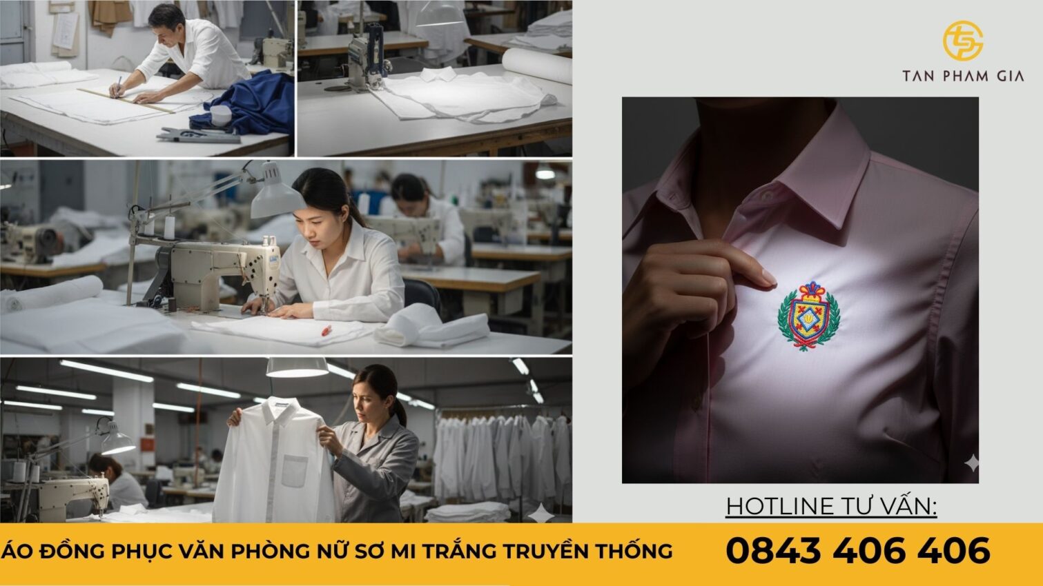 Áo đồng phục văn phòng nữ sơ mi trắng truyền thống