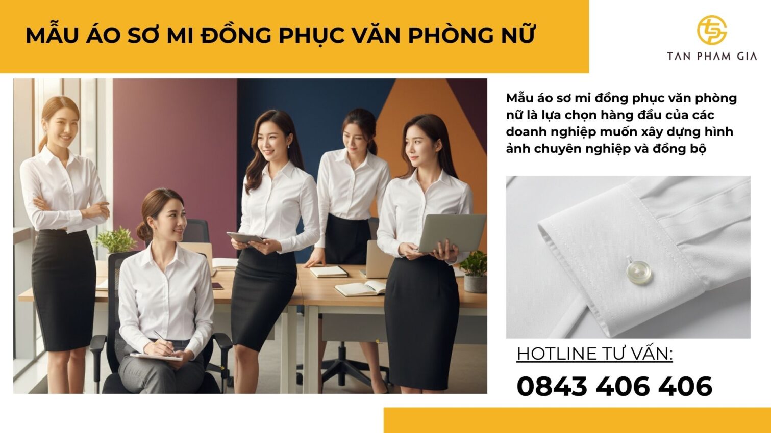 Mẫu áo sơ mi đồng phục văn phòng nữ