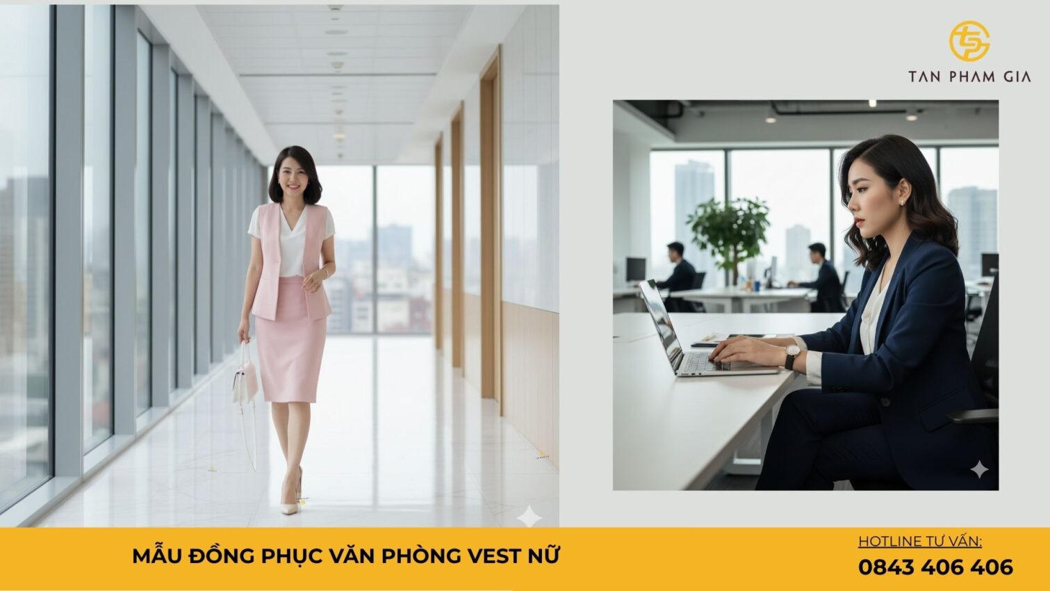 Mẫu đồng phục văn phòng vest nữ