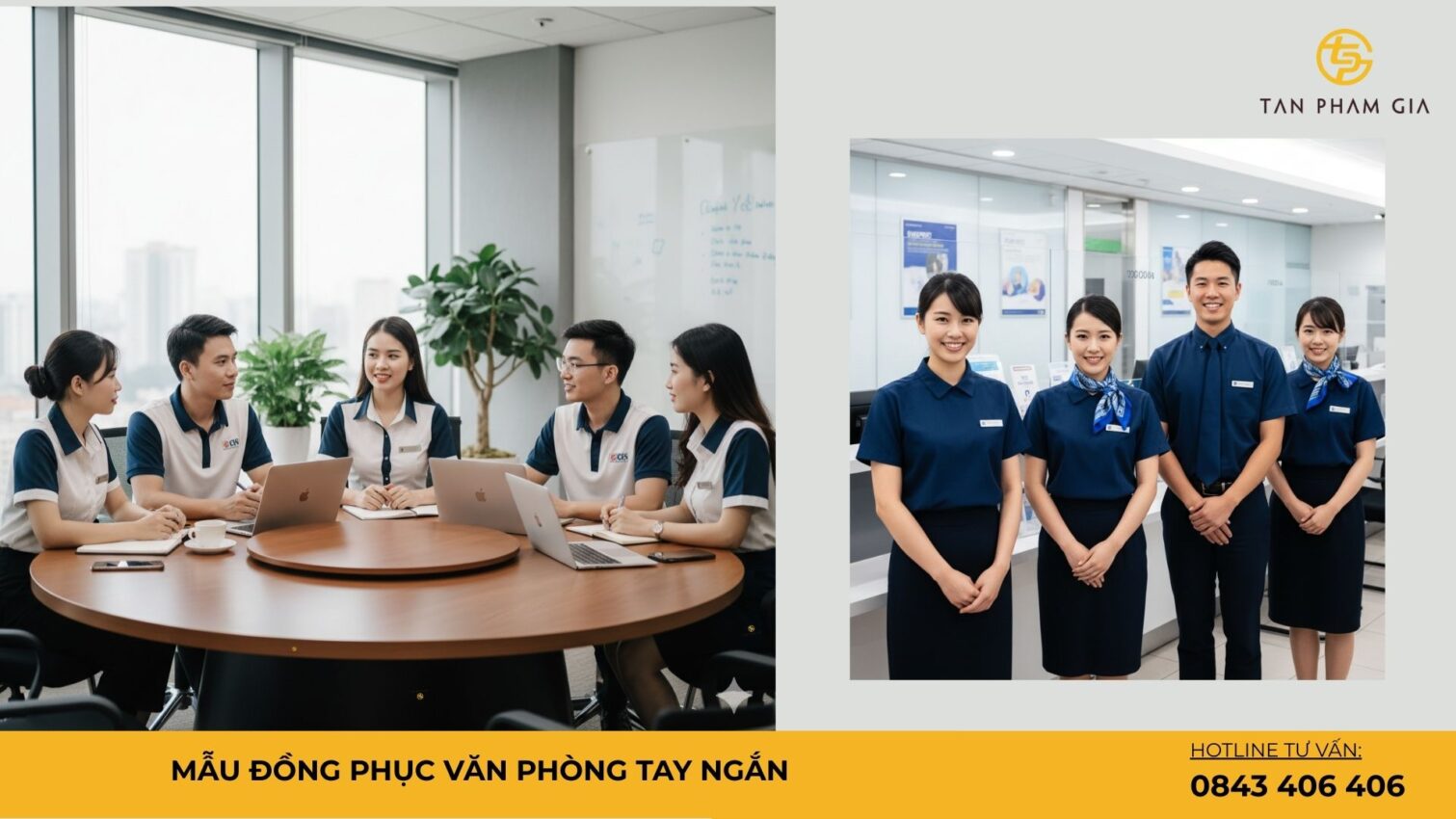 Mẫu đồng phục văn phòng tay ngắn
