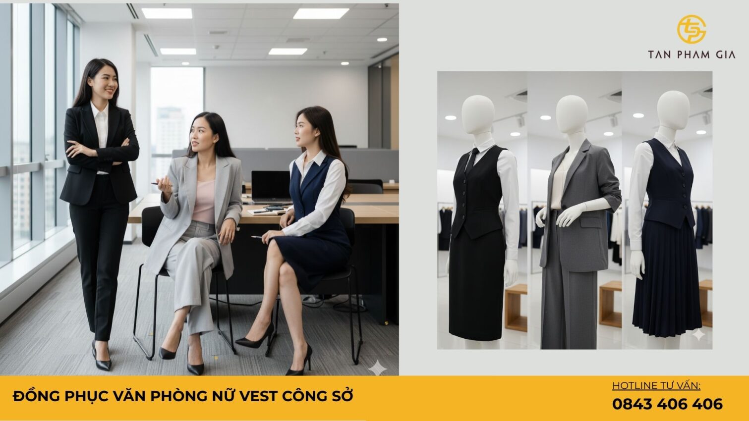 Đồng phục văn phòng nữ vest công sở