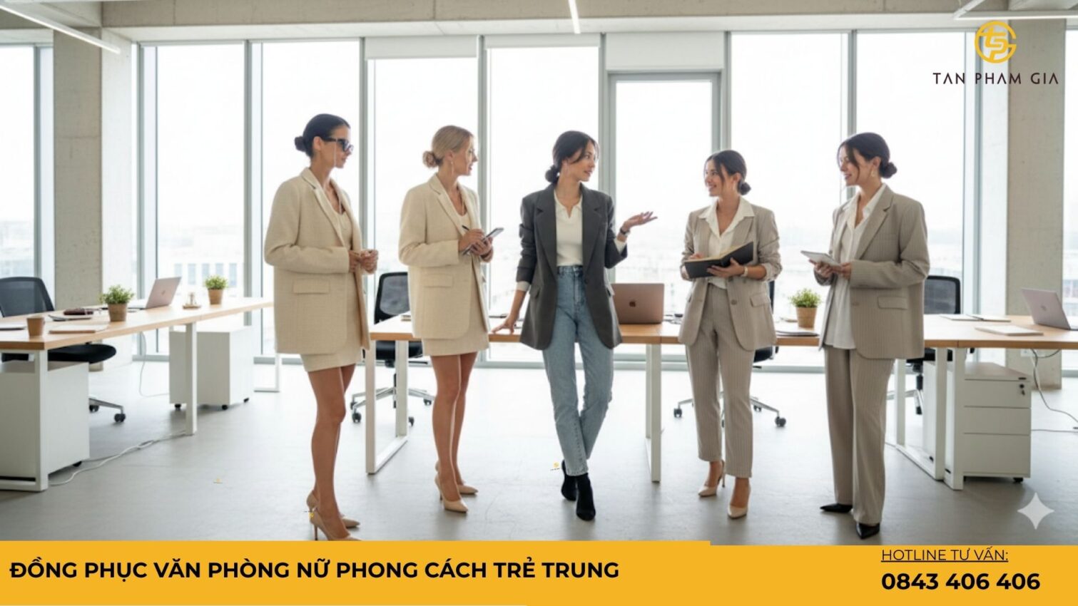 Đồng phục văn phòng nữ phong cách trẻ trung