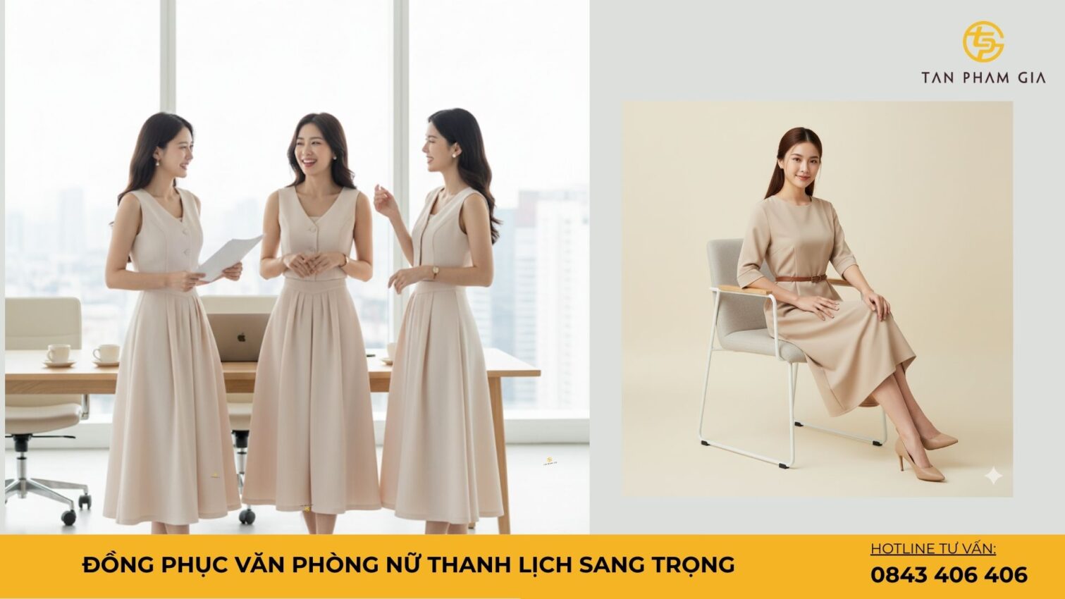 Đồng phục văn phòng nữ thanh lịch sang trọng