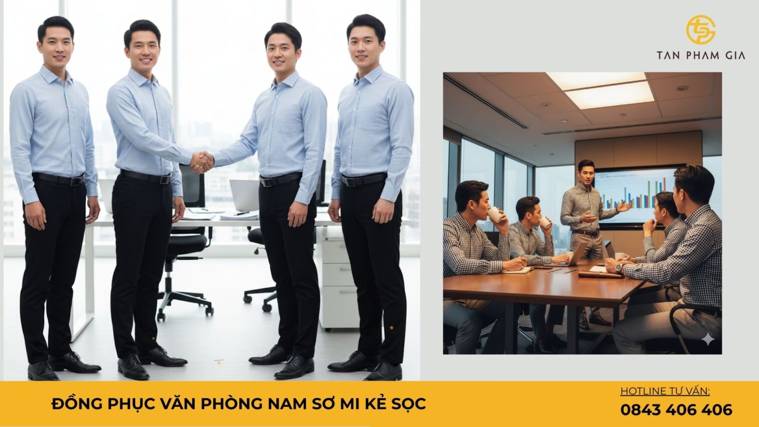 Đồng phục văn phòng nam sơ mi kẻ sọc