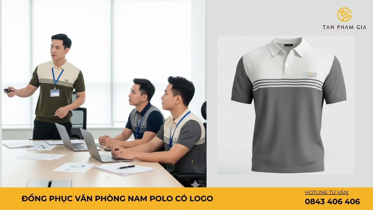 Đồng phục văn phòng nam polo có logo
