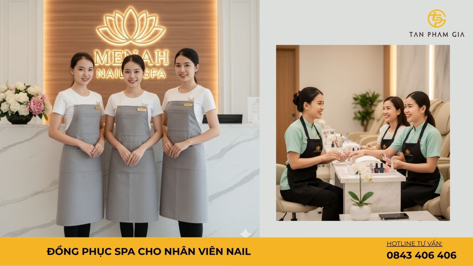 Đồng phục spa cho nhân viên nail