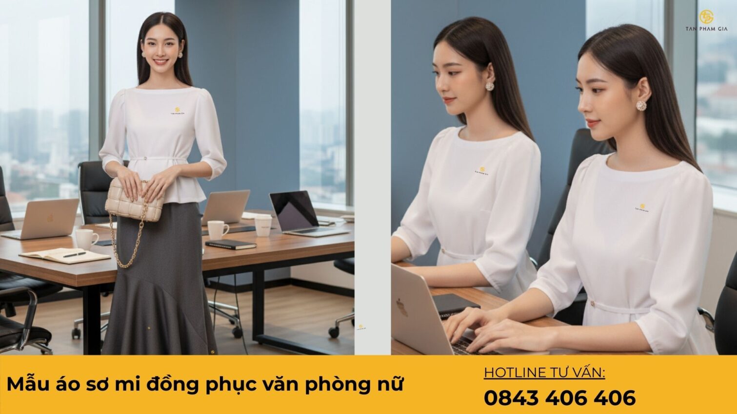 Mẫu áo sơ mi đồng phục văn phòng nữ